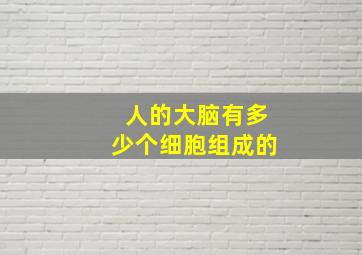 人的大脑有多少个细胞组成的