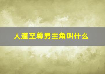 人道至尊男主角叫什么