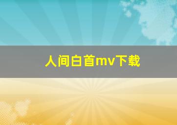 人间白首mv下载