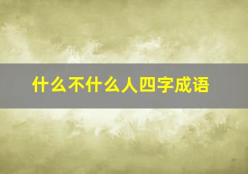 什么不什么人四字成语