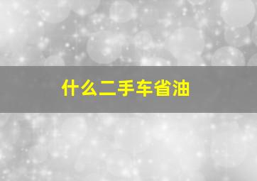 什么二手车省油