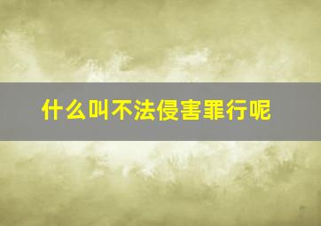 什么叫不法侵害罪行呢