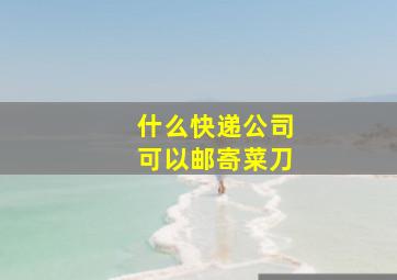 什么快递公司可以邮寄菜刀