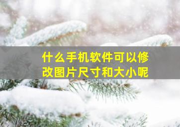 什么手机软件可以修改图片尺寸和大小呢