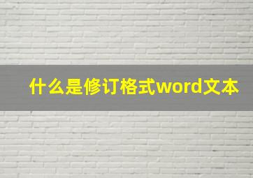 什么是修订格式word文本