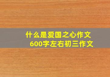 什么是爱国之心作文600字左右初三作文