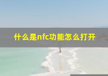 什么是nfc功能怎么打开