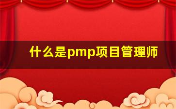 什么是pmp项目管理师