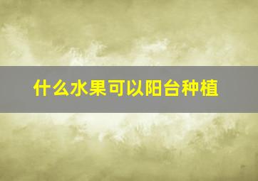 什么水果可以阳台种植