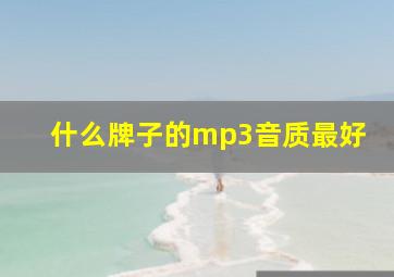 什么牌子的mp3音质最好