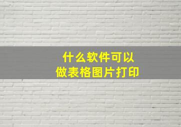 什么软件可以做表格图片打印