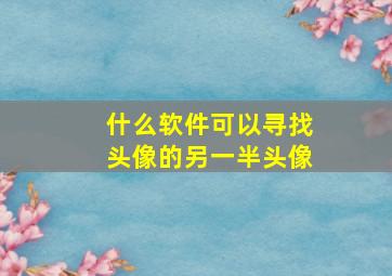 什么软件可以寻找头像的另一半头像