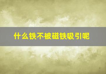 什么铁不被磁铁吸引呢