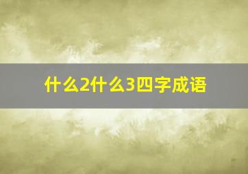 什么2什么3四字成语