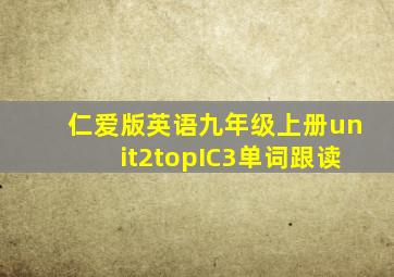 仁爱版英语九年级上册unit2topIC3单词跟读