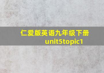 仁爱版英语九年级下册unit5topic1