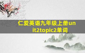 仁爱英语九年级上册unit2topic2单词