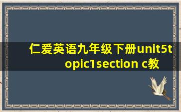 仁爱英语九年级下册unit5topic1section c教案