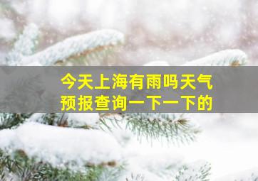 今天上海有雨吗天气预报查询一下一下的