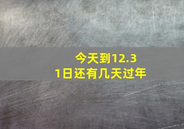 今天到12.31日还有几天过年