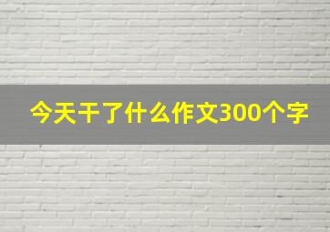 今天干了什么作文300个字