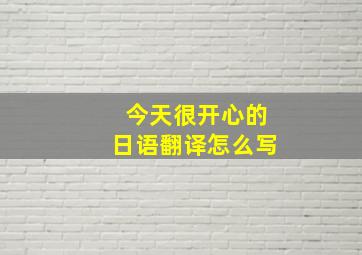 今天很开心的日语翻译怎么写