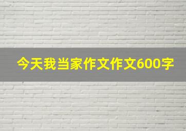 今天我当家作文作文600字