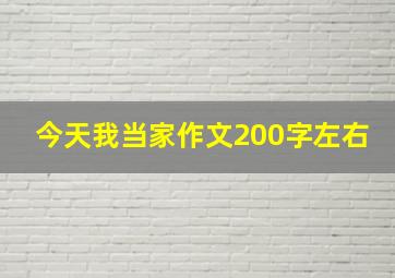 今天我当家作文200字左右