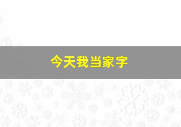 今天我当家字