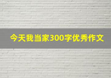 今天我当家300字优秀作文