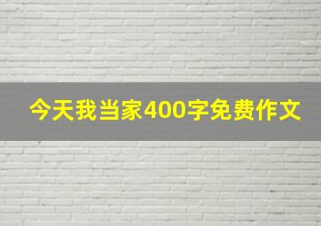 今天我当家400字免费作文