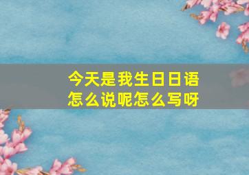 今天是我生日日语怎么说呢怎么写呀