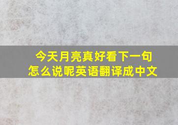 今天月亮真好看下一句怎么说呢英语翻译成中文