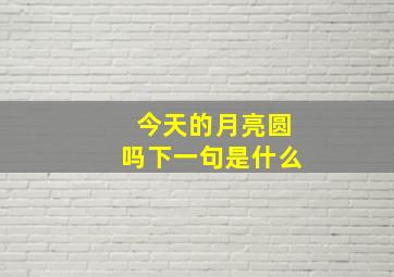 今天的月亮圆吗下一句是什么