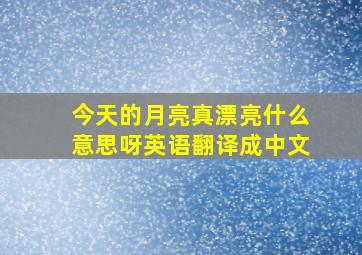 今天的月亮真漂亮什么意思呀英语翻译成中文