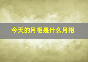 今天的月相是什么月相