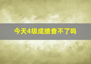 今天4级成绩查不了吗