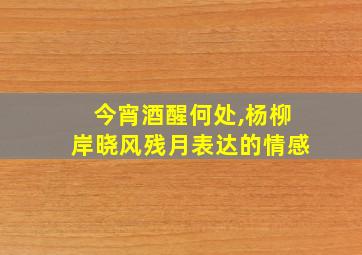 今宵酒醒何处,杨柳岸晓风残月表达的情感