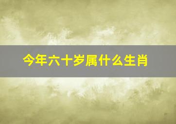 今年六十岁属什么生肖