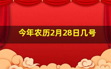 今年农历2月28日几号