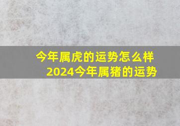 今年属虎的运势怎么样2024今年属猪的运势