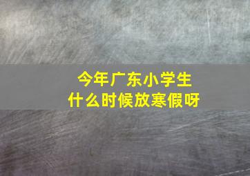 今年广东小学生什么时候放寒假呀