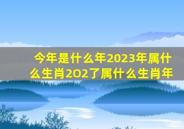 今年是什么年2023年属什么生肖2O2了属什么生肖年