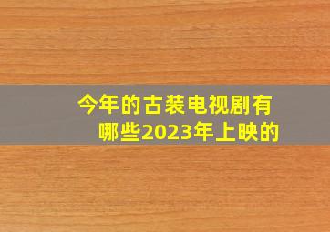 今年的古装电视剧有哪些2023年上映的