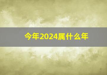 今年2024属什么年