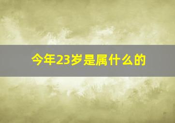 今年23岁是属什么的