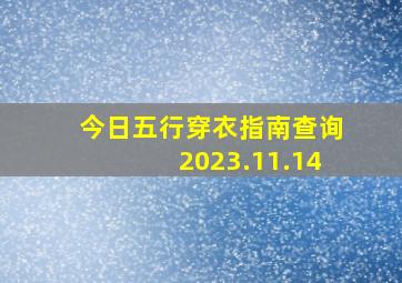 今日五行穿衣指南查询2023.11.14