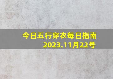 今日五行穿衣每日指南2023.11月22号