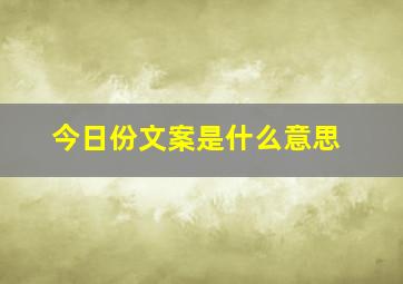 今日份文案是什么意思