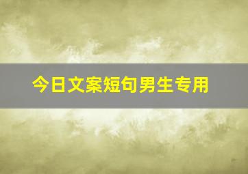 今日文案短句男生专用